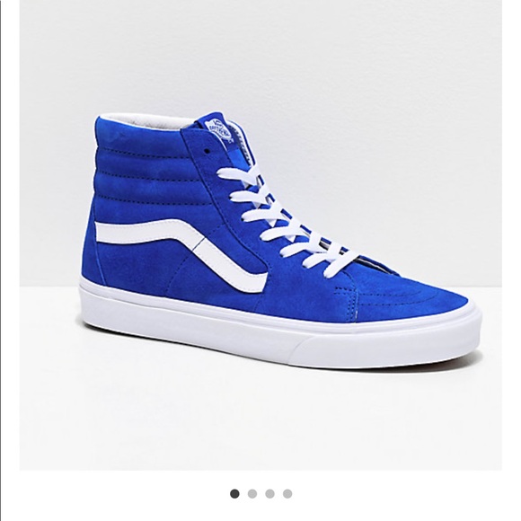 blue suede high top vans
